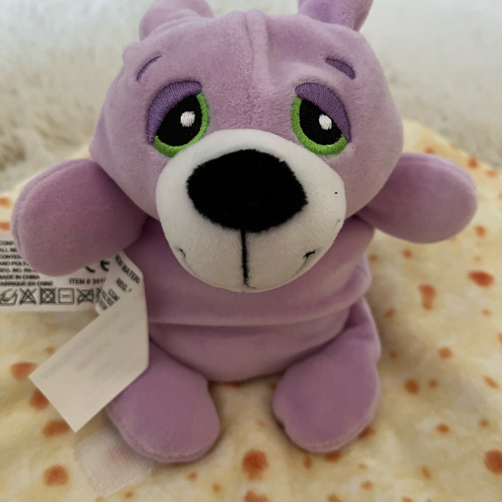 Original Cutitos plush pink sloth and purple dog w/ tortilla wraps bundle